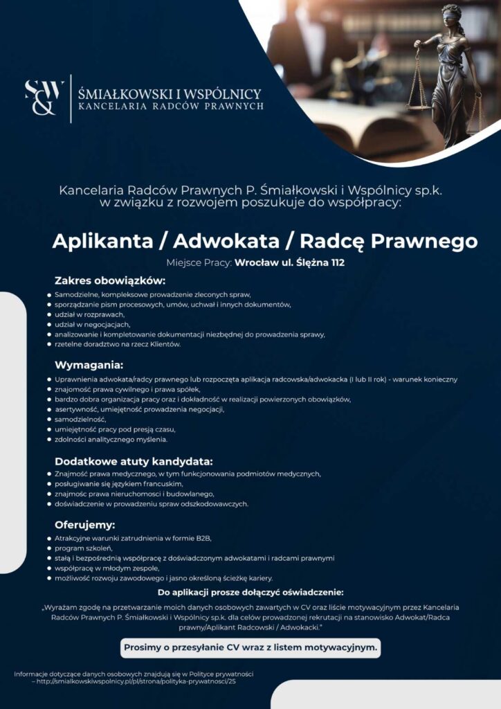 Oferty pracy w kancelarii prawnej